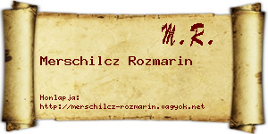 Merschilcz Rozmarin névjegykártya